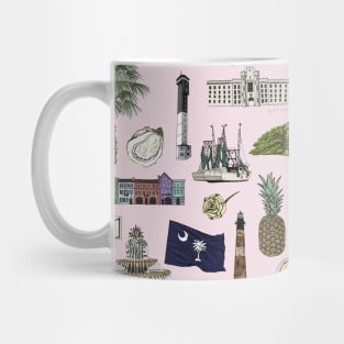 Charleston, South Carolina Pattern - Pink Mug